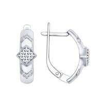 Серьги из серебра с фианитами