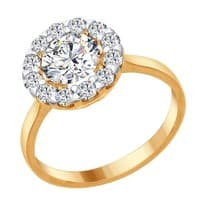 Кольцо из золочёного серебра со Swarovski Zirconia