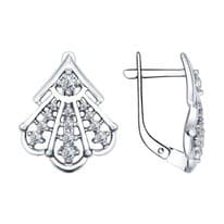 Серьги из серебра с фианитами