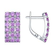 Серьги из серебра с аметистами
