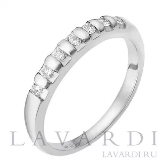 Обручальное кольцо с бриллиантами из белого золота