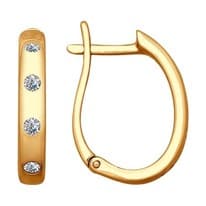 Серьги из золочёного серебра с фианитами