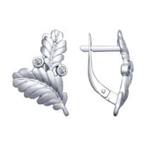 Серьги из серебра с фианитами
