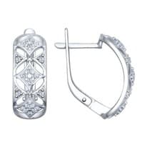 Серьги из серебра с фианитами