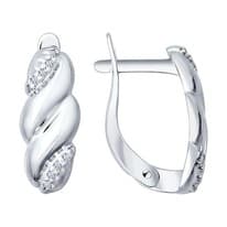 Серьги из серебра с фианитами
