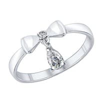 Серебряное кольцо с бантиком