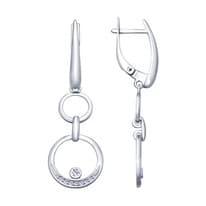 Серьги из серебра с фианитами