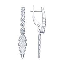 Серьги из серебра с фианитами
