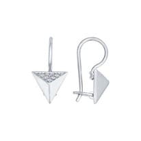 Серьги из серебра с фианитами