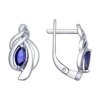 Серьги из серебра с сапфирами