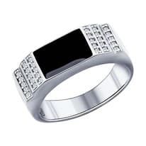 Серебряная печатка с эмалью 