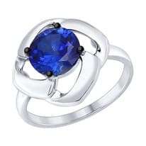 Кольцо из серебра с корундом сапфировым (синт.)