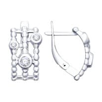 Серьги из серебра с фианитами