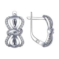 Серьги из серебра с фианитами