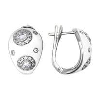 Серьги из серебра с эмалью с фианитами