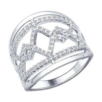 Кольцо из серебра с фианитами