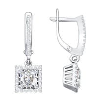 Серьги из серебра с фианитами