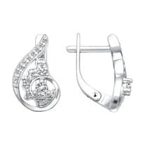 Серьги из серебра с фианитами