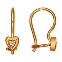 Серьги из золочёного серебра с фианитами