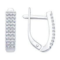 Серьги из серебра с фианитами