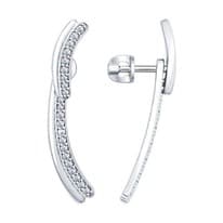Серьги из серебра с фианитами