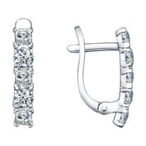 Серьги из серебра с фианитами