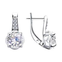 Серьги из серебра со Swarovski Zirconia