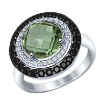 Кольцо из серебра с миксом камней