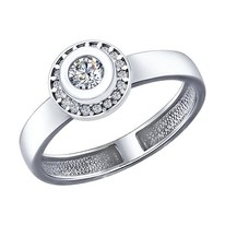 Кольцо из серебра с фианитами