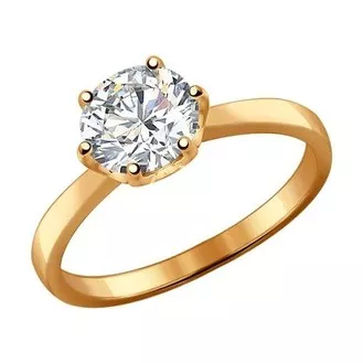 Помолвочное кольцо из золочёного серебра 93010536