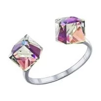 Кольцо из серебра с кристаллами swarovski