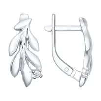 Серьги из серебра с фианитами