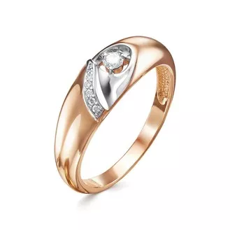 Кольцо V18291510000 из красного золота с бриллиантом