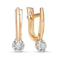 Серьги из красного золота с бриллиантом V22341510000
