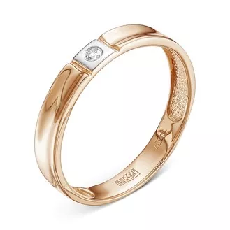 Кольцо помолвочное V70031510000_PM из красного золота с бриллиантом