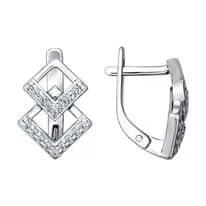 Серьги из серебра с фианитами