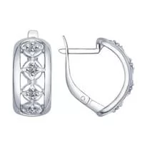 Серьги из серебра с фианитами