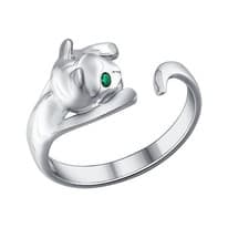 Серебряное кольцо «Котёнок»