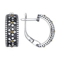 Серьги из серебра с золочением