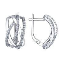 Серьги из серебра с фианитами