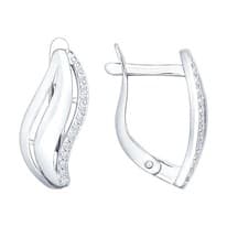 Серьги из серебра с фианитами