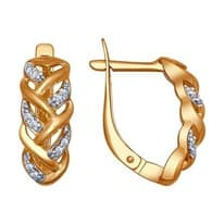 Серьги из золочёного серебра с фианитами