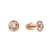 Серьги из красного золота с бриллиантом V41081510000