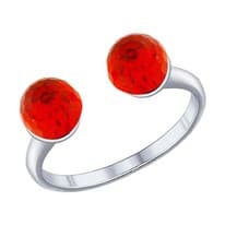 Кольцо из серебра с кристаллами swarovski