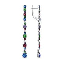 Длинные серьги с кристаллами Swarovski 