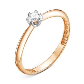 Кольцо помолвочное V10411510000_PM из красного золота с бриллиантом