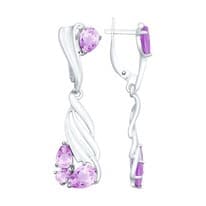 Серьги из серебра с аметистами