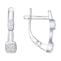 Серьги из серебра с фианитами