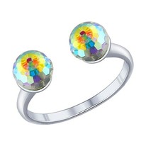 Кольцо из серебра с кристаллами swarovski