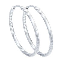 Серьги конго из серебра с алмазной гранью